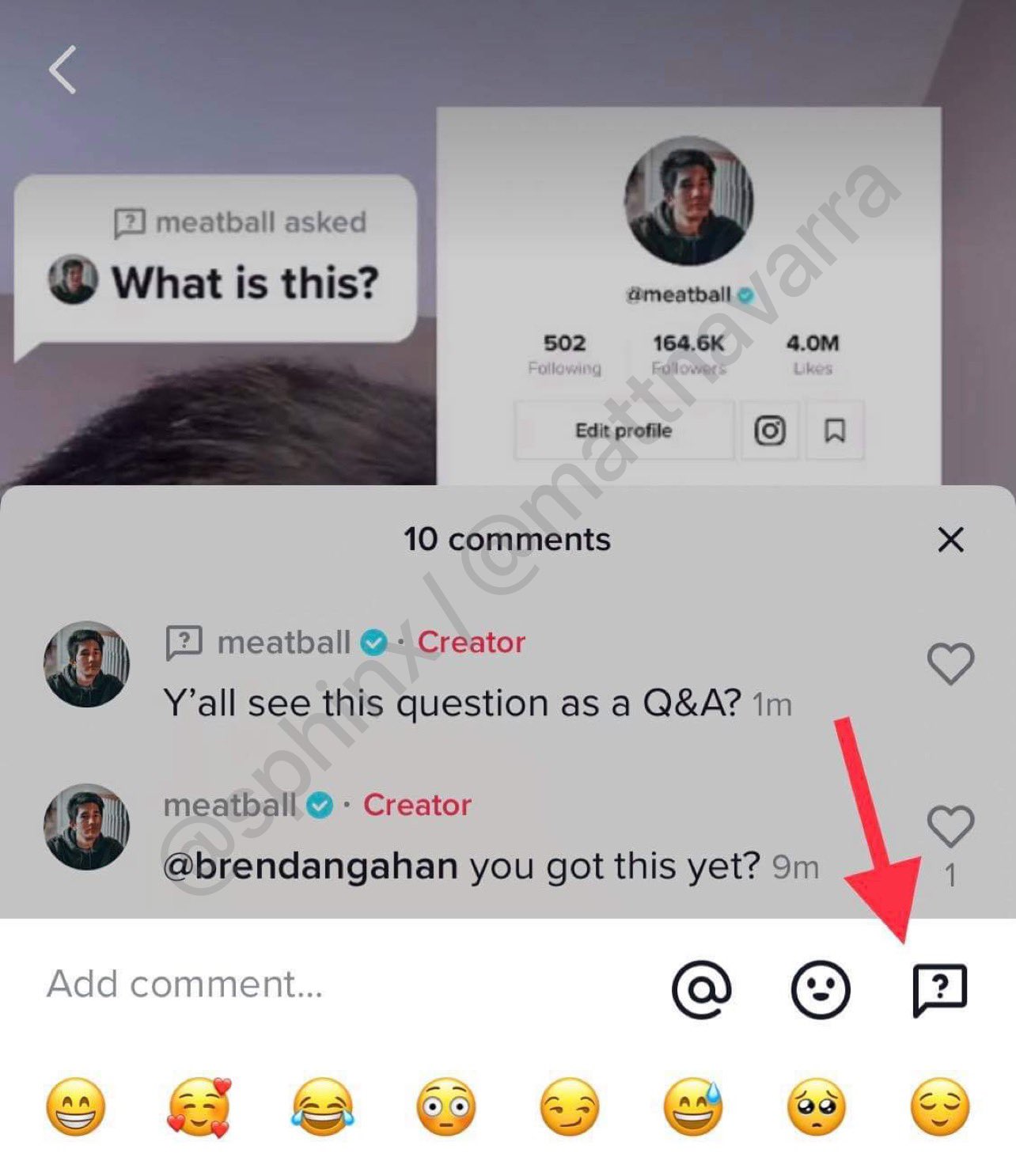 Кнопка Задать вопрос в TikTok Кнопка Задать вопрос в TikTok